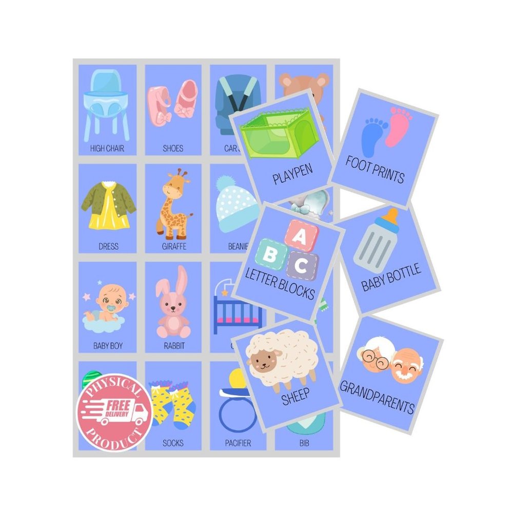 Baby Shower Games - 100 Boards Boy - Baby Gender Reveal Games - Party Favors